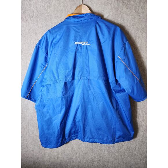 NIKE GOLF + ESPN PLUS Blue Orange Wind Shield 1/4 Zip Pullover Jacket SZ L - Picture 2 of 11